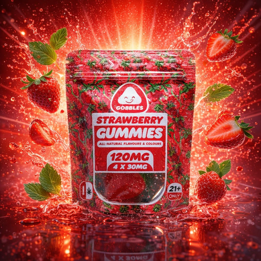 GOBBLES STRAWBERRY GUMMIES 4X30MG